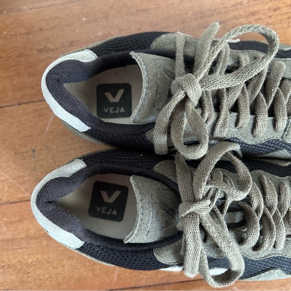 Veja Black and Olive Sneakers - Picture 7 of 12